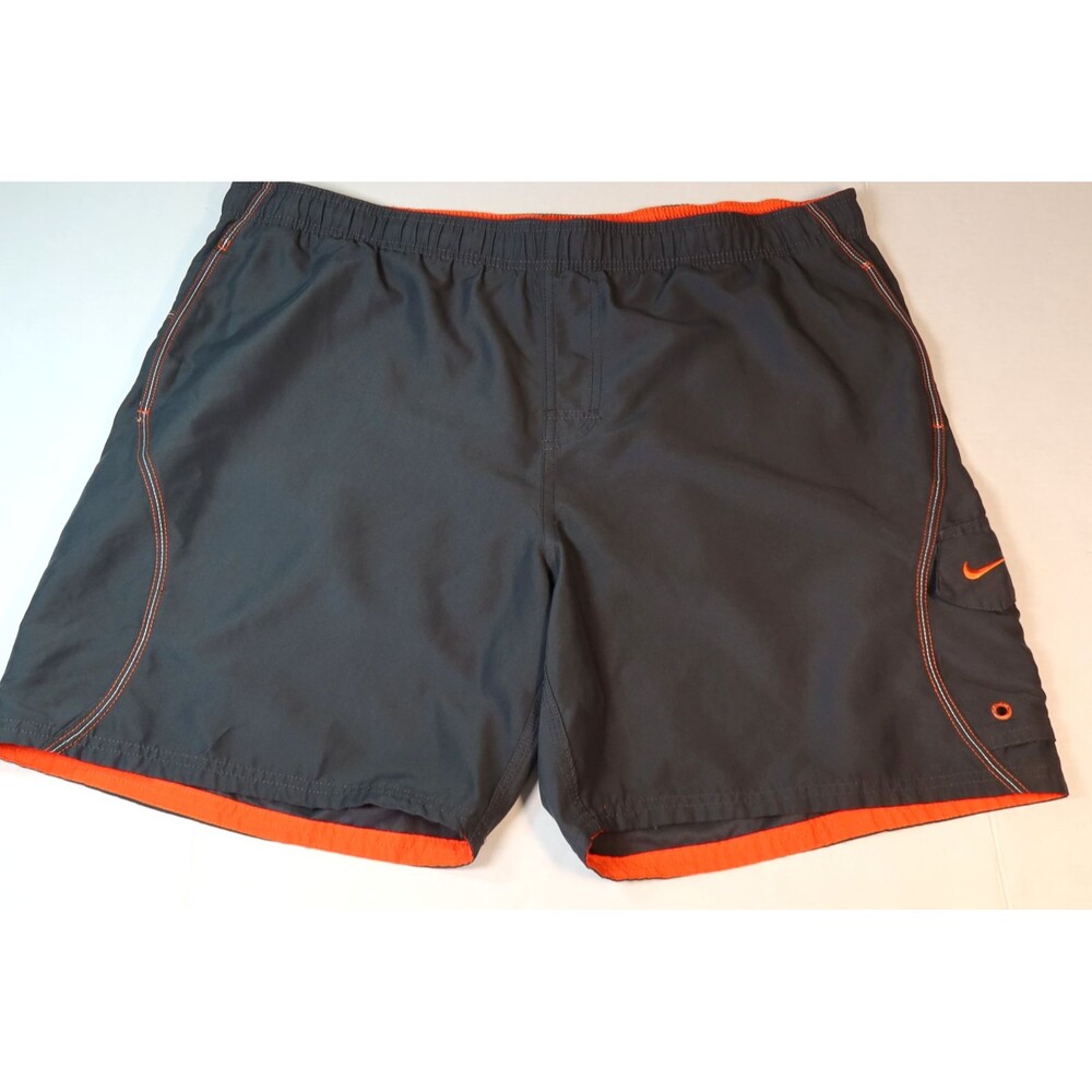 Nike Mens Swim Trunks  Size X-Large Dark Gray  Bathing Suit Swoosh Logo Lining